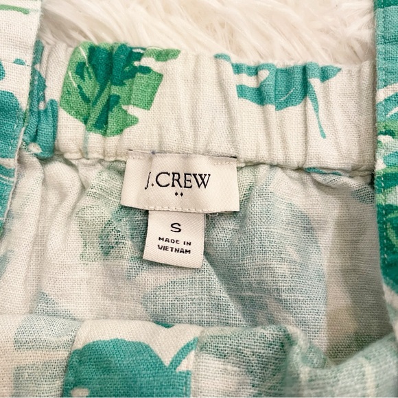 🛍️3/$25 J Crew Top Tropical Leaf Linen Blend Small Spring Summer Vacation Hawaii - Picture 5 of 9